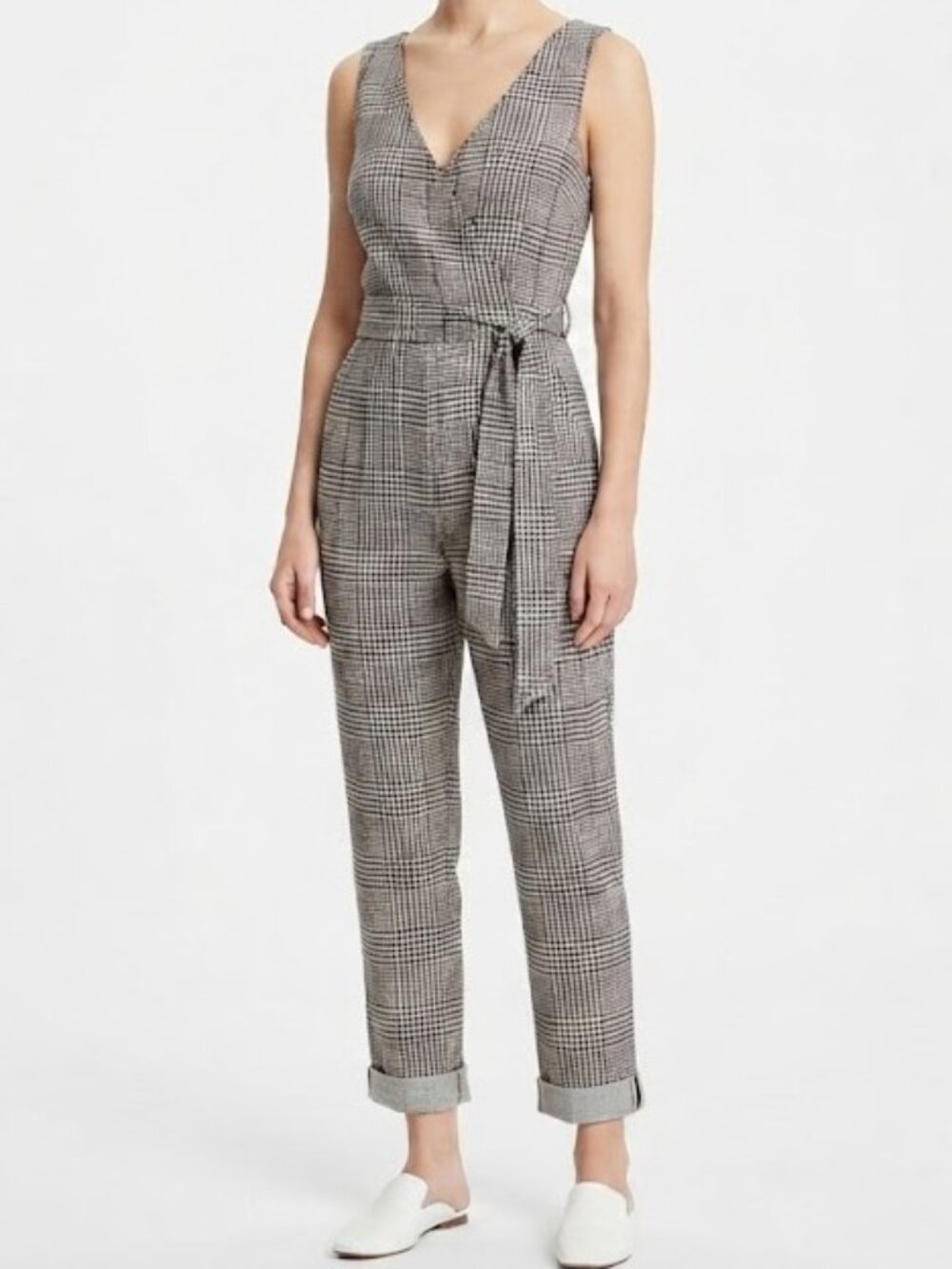 Anthropologie Plaid Wrap Jumpsuit
